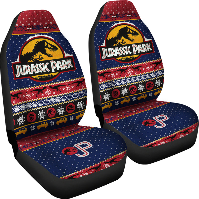 Jurassic Park Christmas Premium Custom Car Seat Covers Decor Protectors Nearkii
