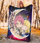 Natsu Fairy Tail Anime Love You To The Moon Galaxy Premium Blanket Nearkii