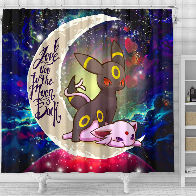 Umbreon Espeon Eevee Evolution Pokemon Love You To The Moon Galaxy Shower Curtain Nearkii