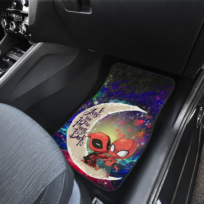 Spiderman And Deadpool Couple Love You To The Moon Galaxy Car Mats Nearkii