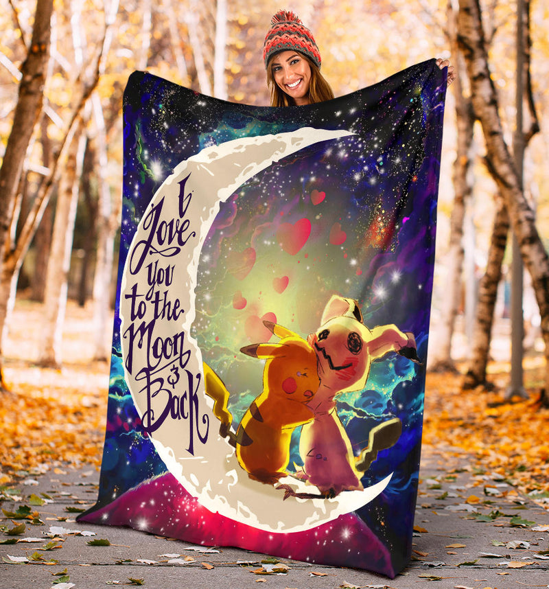 Pikachu Horro Love You To The Moon Galaxy 1 Premium Blanket Nearkii