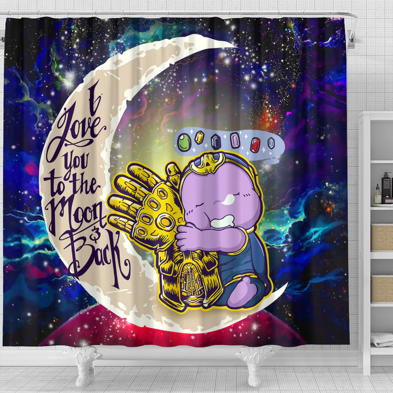 Cute Thanos Love You To The Moon Galaxy Shower Curtain Nearkii