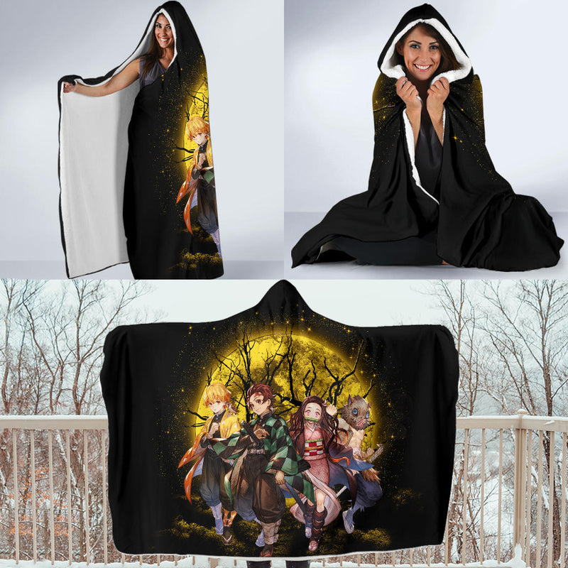 Moon Demonslayer Background Moonlight Economy Hooded Blanket Nearkii