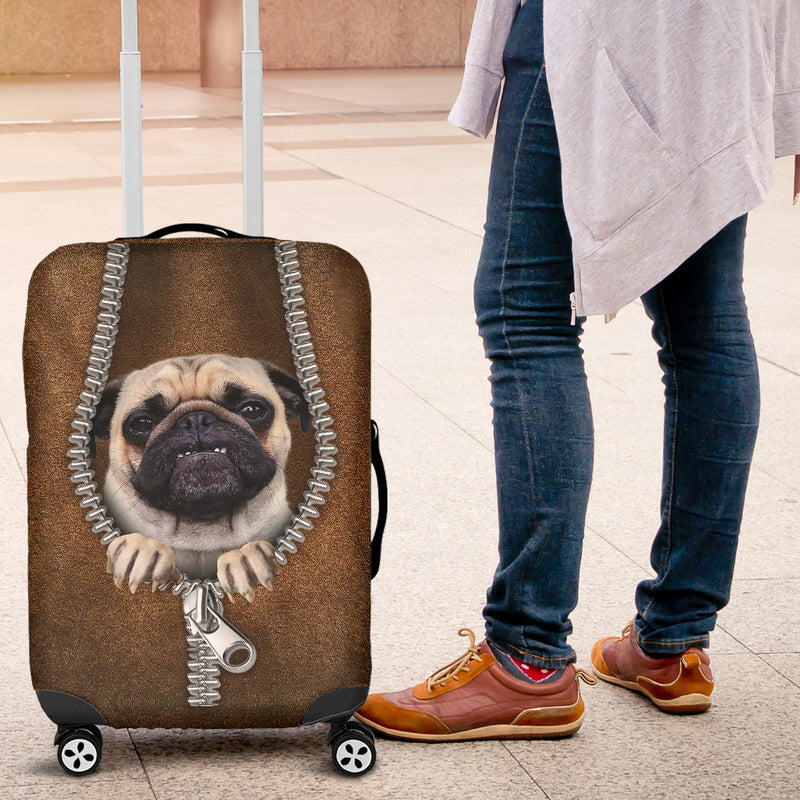 Pug Cute Zipper Luggage Cover Suitcase Protector Nearkii