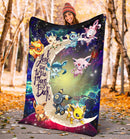 Eevee Evolution Pokemon Love You To The Moon Galaxy Premium Blanket Nearkii