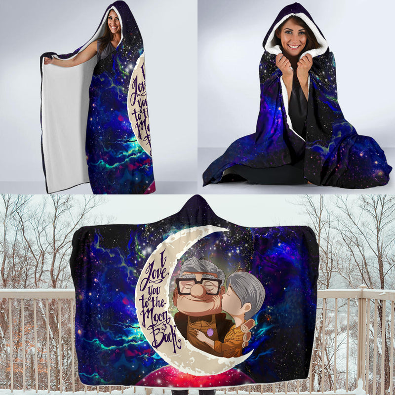 Up Couple Love You To The Moon Galaxy Economy Hooded Blanket Nearkii