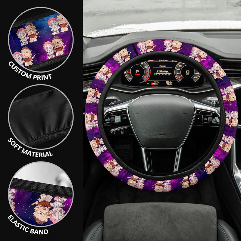Doma and Akaza Demon Slayer Anime Premium Custom Car Steering Wheel Cover 1 Nearkii