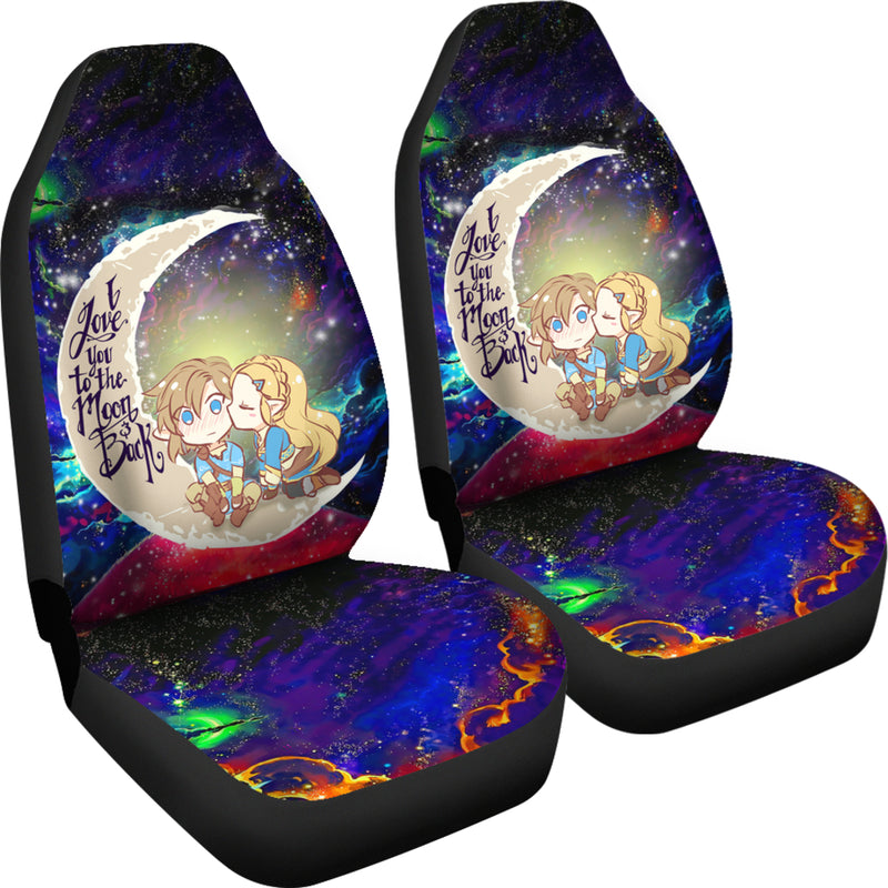 Legend Of Zelda Couple Chibi Couple Love You To The Moon Galaxy Car Seat Covers