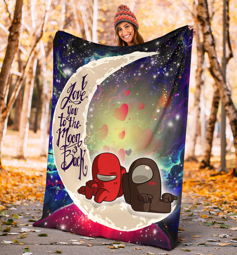 Among Us Couple Love You To The Moon Galaxy Premium Blanket Nearkii