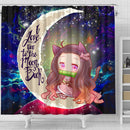 Nezuko Demon Slayer Love You To The Moon Galaxy Shower Curtain Nearkii