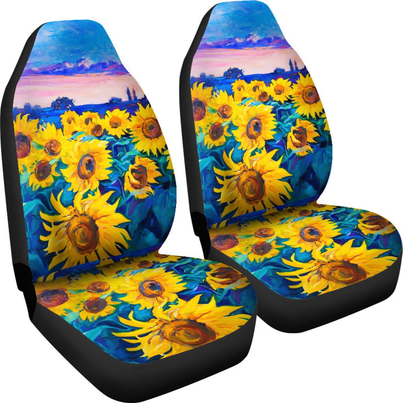 Best New Painting Sunflower Premium Custom Car Seat Covers Decor Protector Nearkii