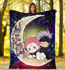 Jujutsu Kaisen Gojo Sakuna Chibi Anime Love You To The Moon Galaxy Premium Blanket Nearkii