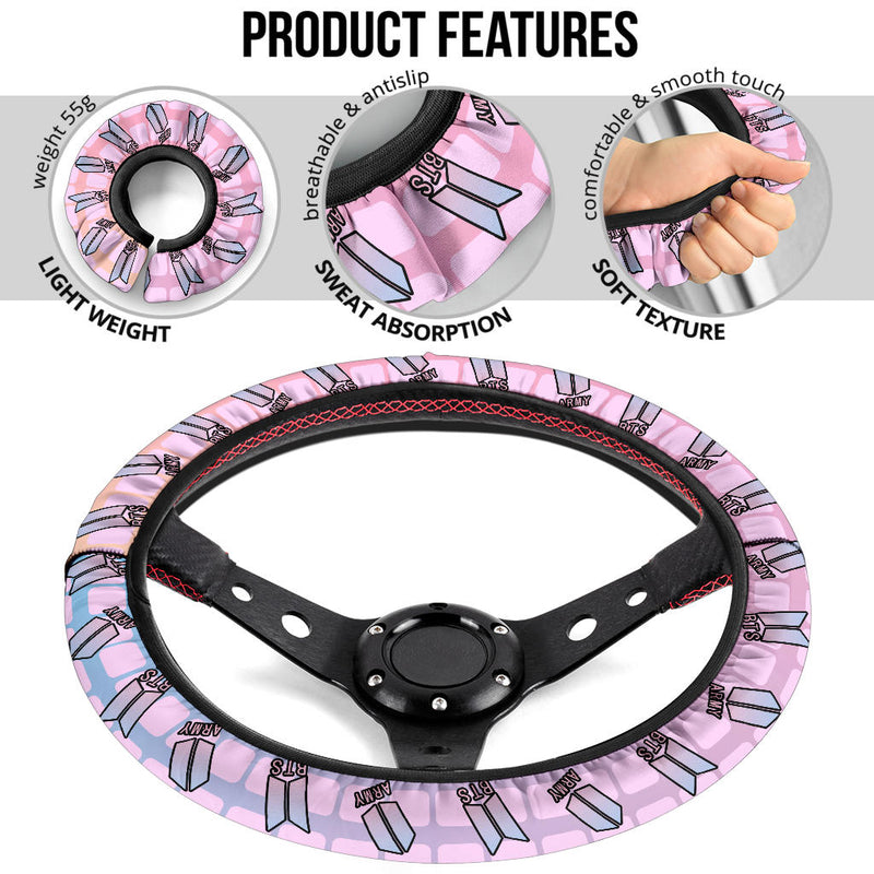 BTS Army Logo Premium Custom Car Steering Wheel Cover Nearkii