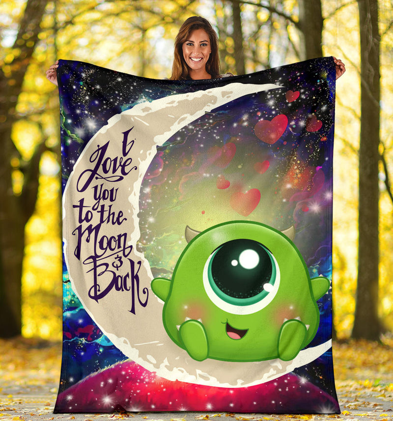 Cute Mike Monster Inc Love You To The Moon Galaxy Premium Blanket Nearkii