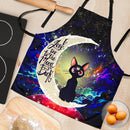 Cat Moon Back Custom Apron Best Gift For Anyone Who Loves Cooking Nearkii