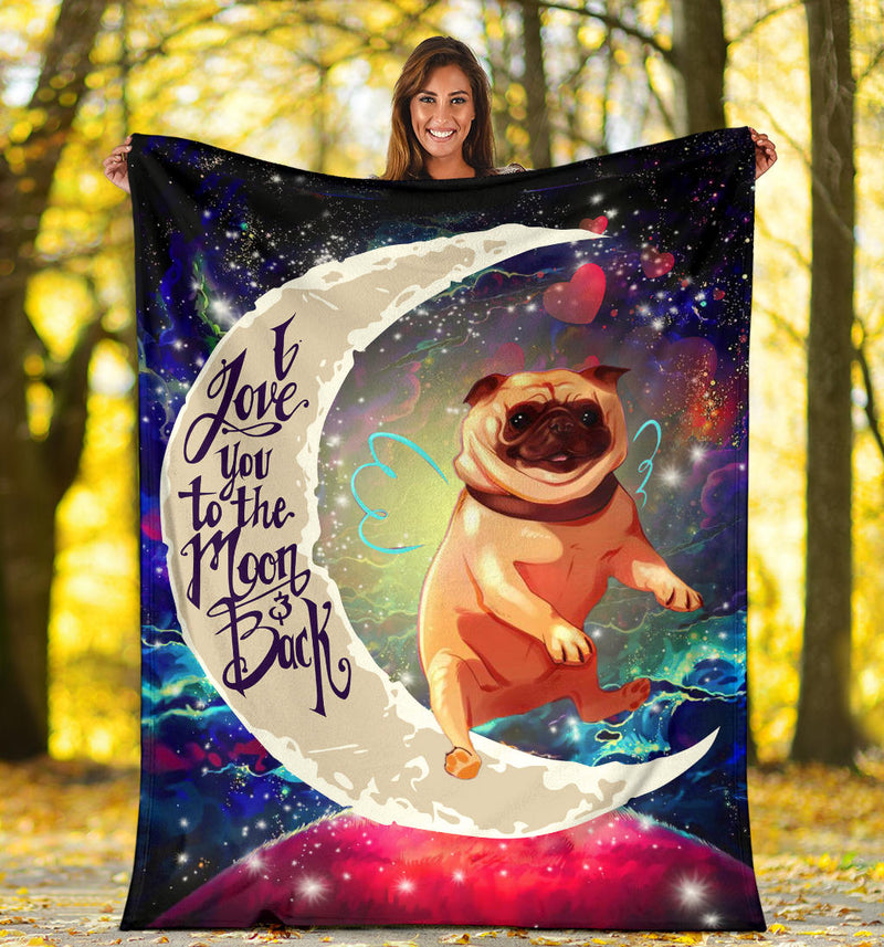 Cute Bull Dog Love You To The Moon Galaxy Blanket Nearkii