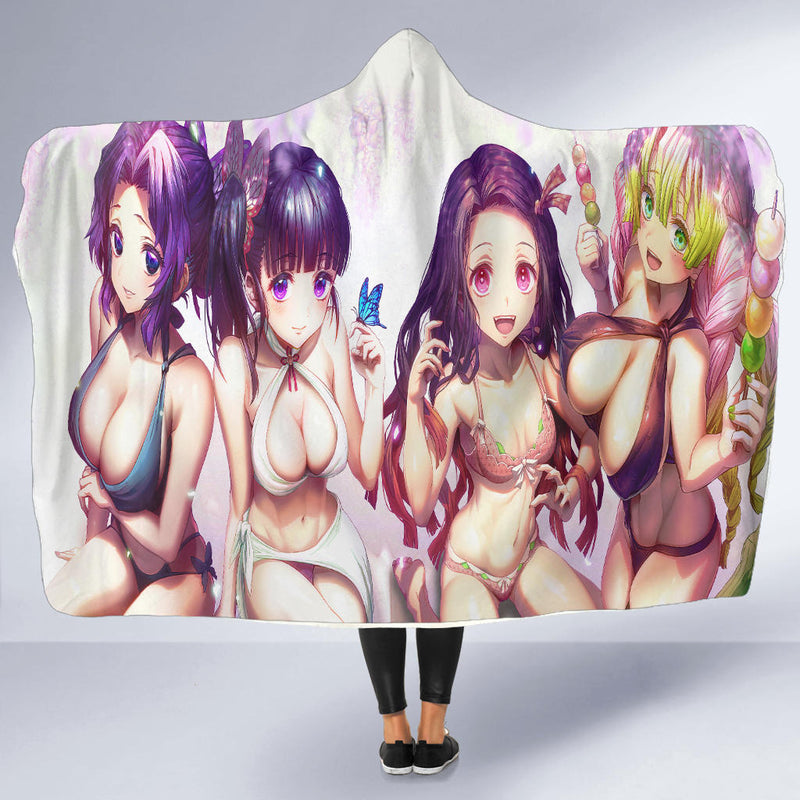 Kimetsu No Yaiba Girl 3 Economy Hooded Blanket Nearkii