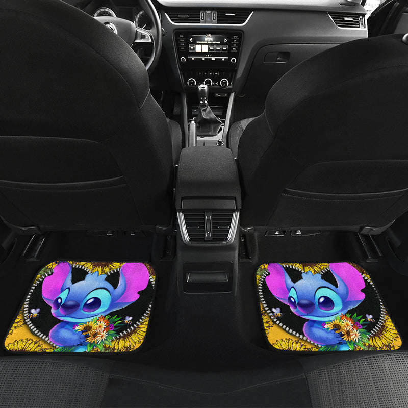 Stitch Sunflower Zipper Car Floor Mats Car Accessories Nearkii