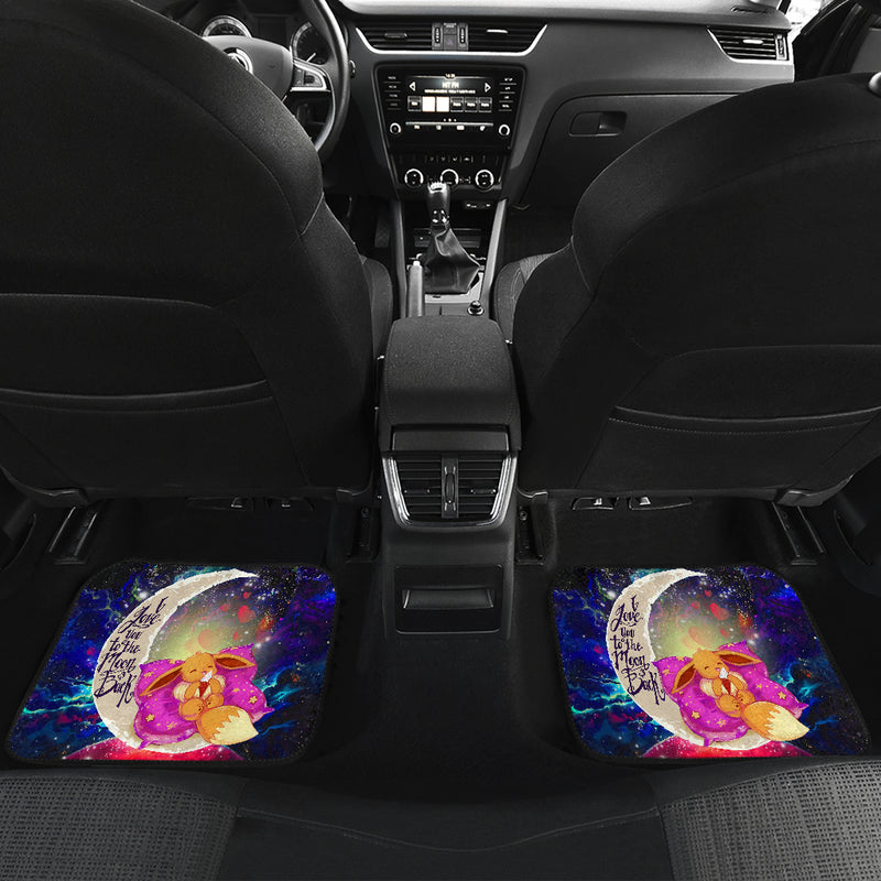 Cute Eevee Pokemon Sleep Night Love You To The Moon Galaxy Car Floor Mats Car Accessories Nearkii