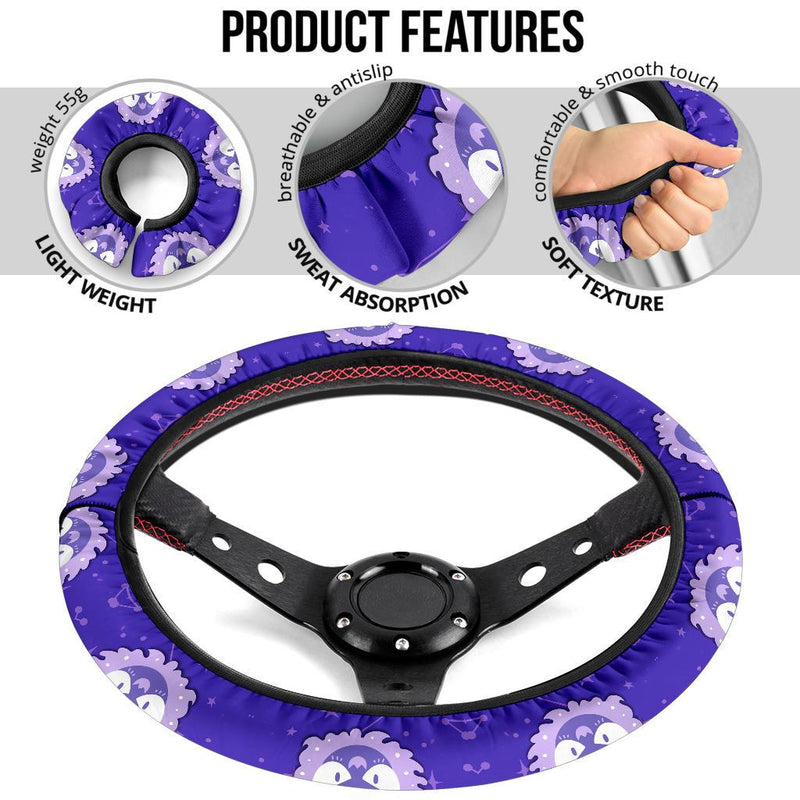 Gastly Dyed Pokemon Car Steering Wheel Cover Nearkii