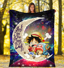 Chibi Luffy And Chopper One Piece Anime Love You To The Moon Galaxy Blanket Nearkii