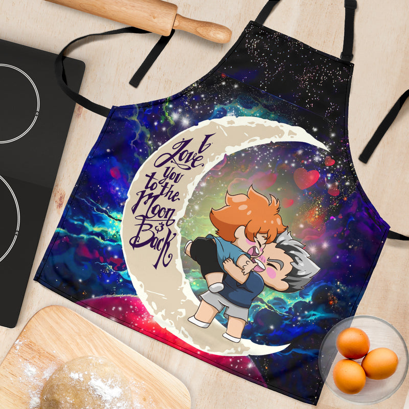 Bokuhina Love You To The Moon Galaxy Custom Apron Best Gift For Anyone Who Loves Cooking Nearkii