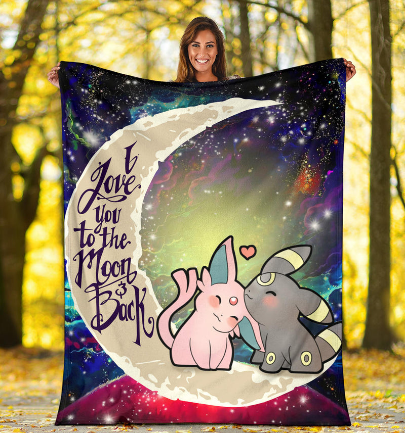 Pokemon Espeon Umbreon Love You To The Moon Galaxy Premium Blanket Nearkii