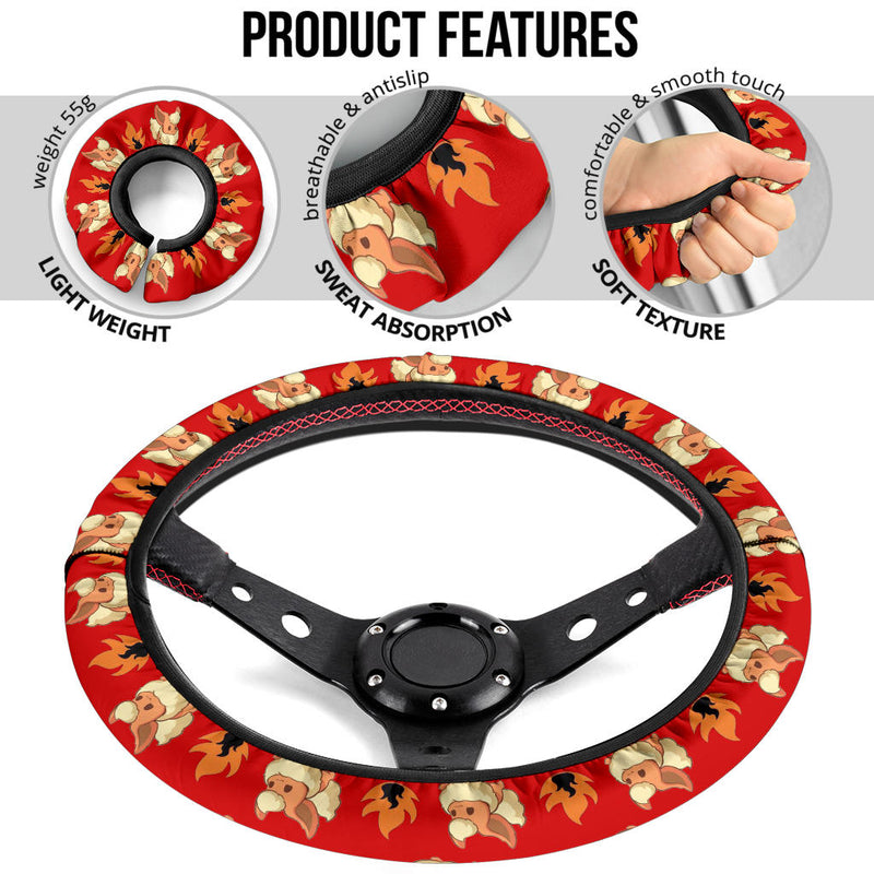 Pokemon Flareon Eevee Evolution Car Steering Wheel Cover Nearkii