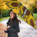 Black French Bulldog Sunflower Zipper Umbrella Nearkii