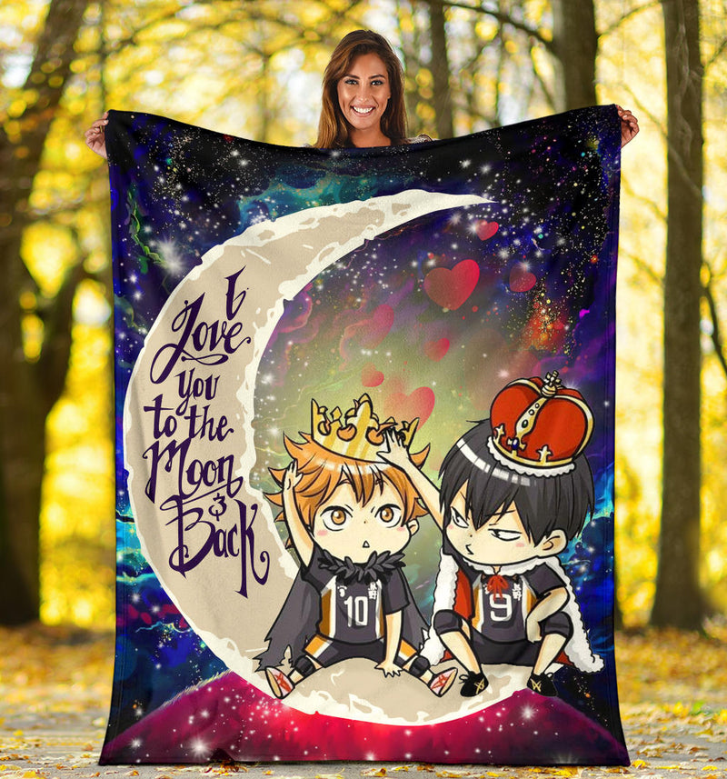 Hinata And Tobio Haikyuu Love You To The Moon Galaxy Premium Blanket Nearkii