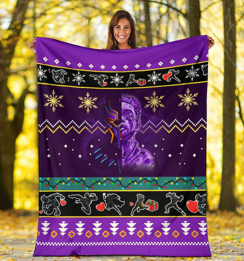 Black Panther Purple Christmas Blanket Amazing Gift Idea Nearkii