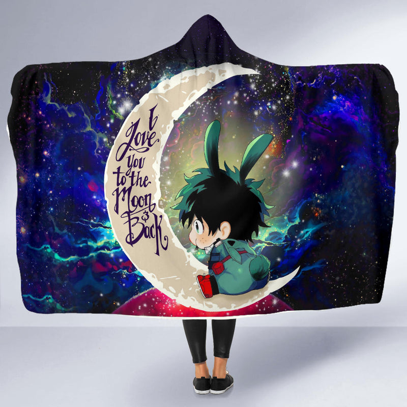 Deku My Hero Academia Anime Love You To The Moon Galaxy Economy Hooded Blanket Nearkii