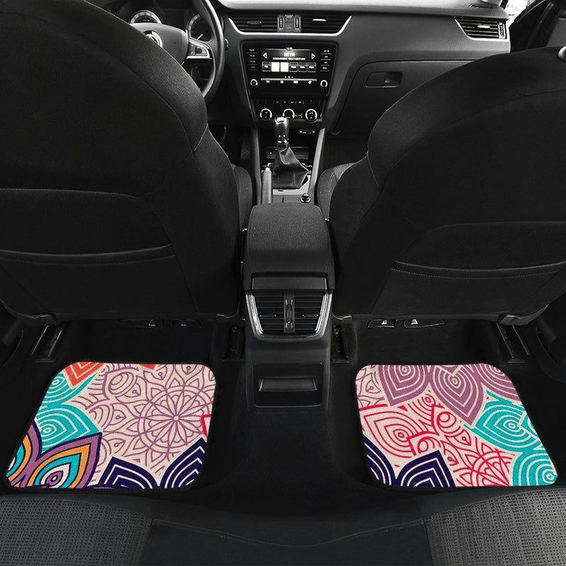 Colorful Floral Mandalas Car Floor Mats Car Accessories Nearkii