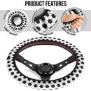 Football Soccer Ball Premium Car Steering Wheel Cover Nearkii