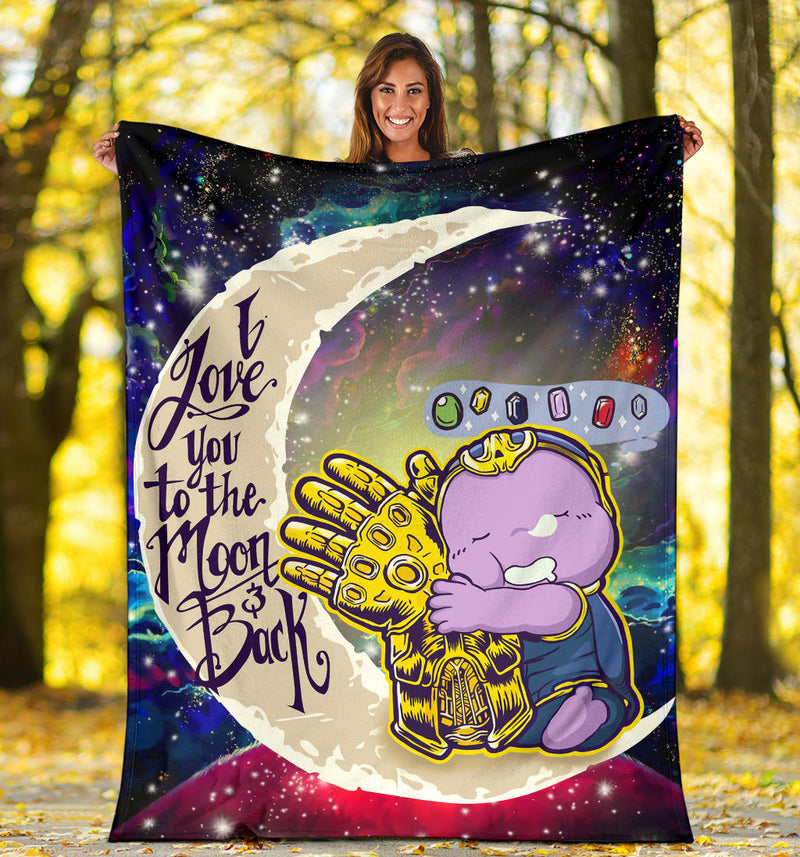 Cute Thanos Love You To The Moon Galaxy Premium Blanket Nearkii