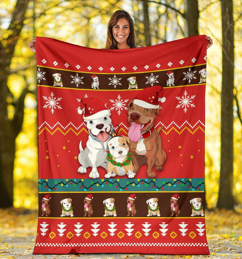 Red Bull Dog Christmas Blanket Amazing Gift Idea Nearkii
