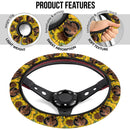 Sunflower Dachshund Car Steering Wheel Cover