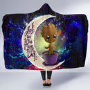 Baby Groot Love You To The Moon Galaxy Economy Hooded Blanket Nearkii