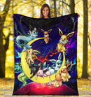 Eevee Evolution Pokemon Family Love You To The Moon Galaxy Premium Blanket Nearkii