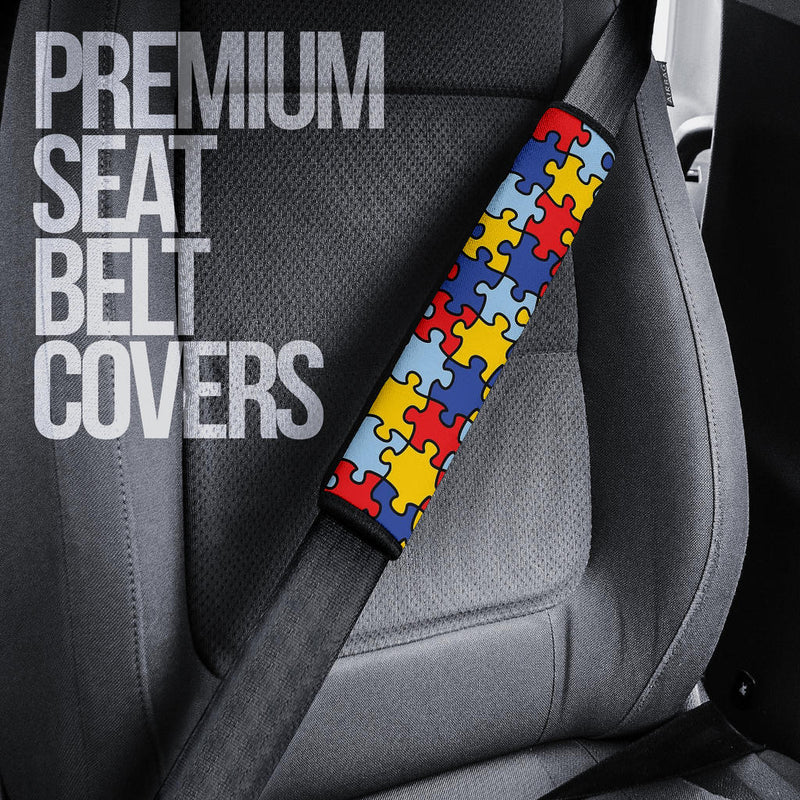 Autism Skin Pattern Premium Custom Car Seat Belt Covers Nearkii