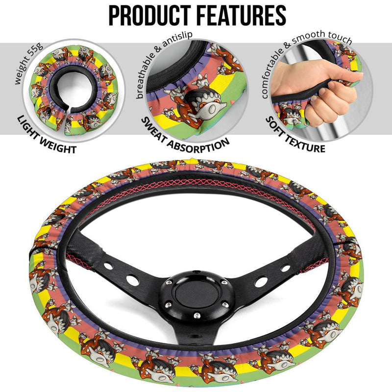 Heatran Pokemon Car Steering Wheel Cover Nearkii