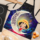 Luffy One Piece Love You To The Moon Galaxy Custom Apron Best Gift For Anyone Who Loves Cooking