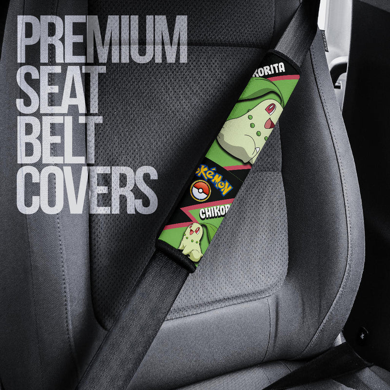 Chikorita car seat belt covers Anime Pokemon Custom Car Accessories Nearkii