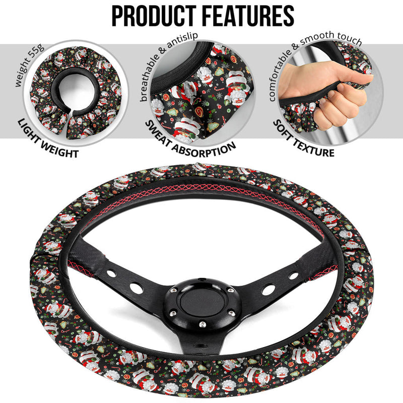 Santa Cloud Christmas Premium Car Steering Wheel Cover Nearkii