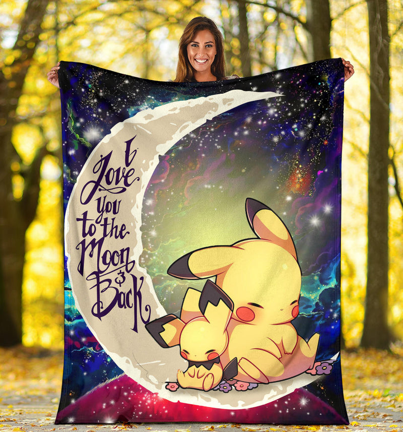 Pikachu Pokemon Sleep Love You To The Moon Galaxy Premium Blanket Nearkii