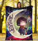 Harry Potter Chibi Love You To The Moon Galaxy Premium Blanket Nearkii