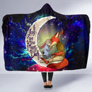 Fox Couple Love You To The Moon Galaxy Economy Hooded Blanket Nearkii