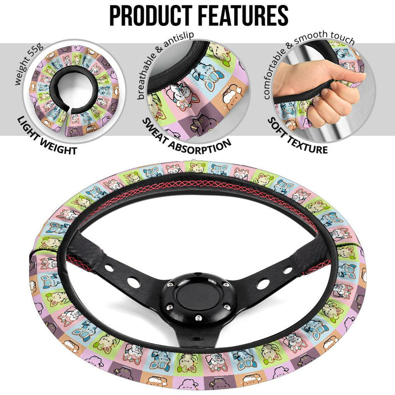 Eeveelutions Pokemon Car Steering Wheel Cover 3 Nearkii