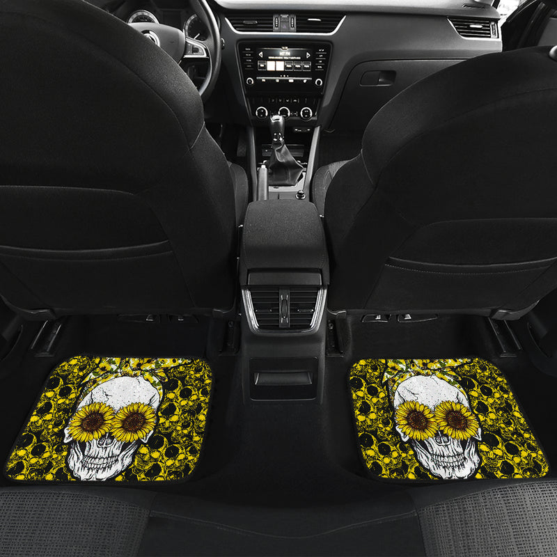 Sunflower Lady Skull Car Floor Mats Car Accessories Nearkii