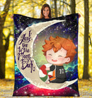 Cute Hinata Haikyuu Love You To The Moon Galaxy Premium Blanket Nearkii